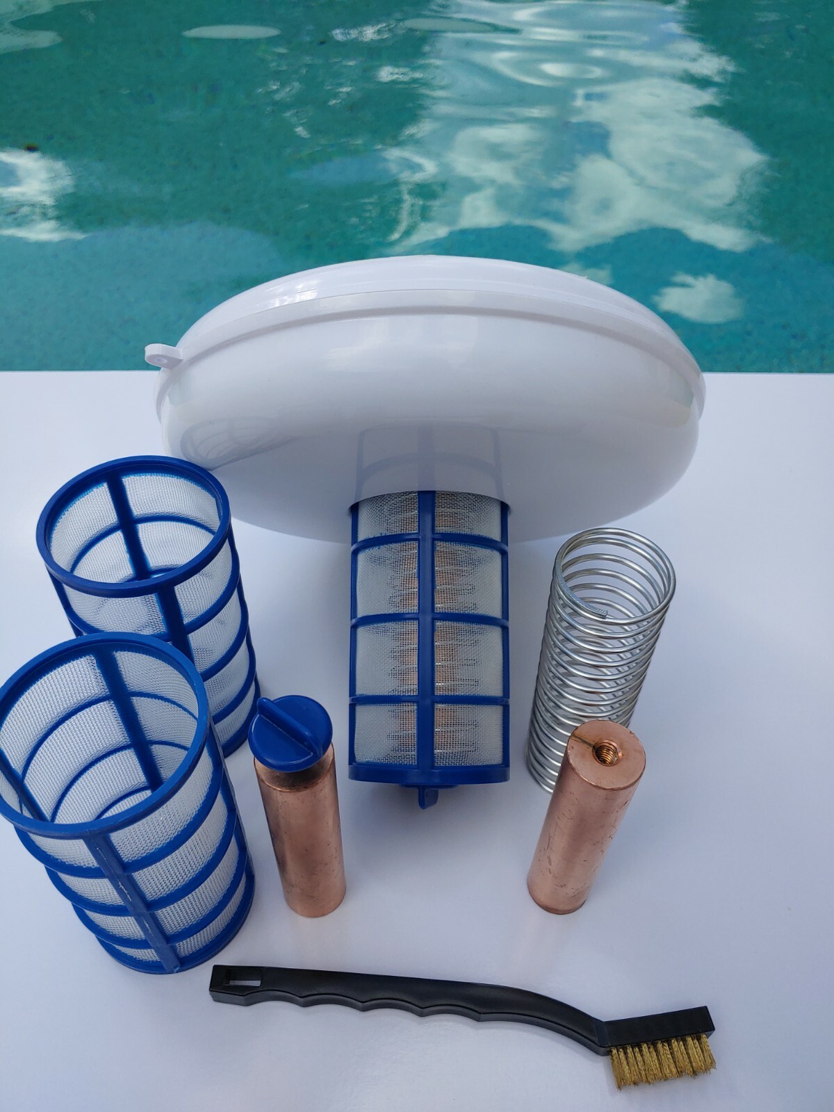 Solar Pool Ionizer LED Two 16 oz. Anodes 4 x Weight of Leading Competitor