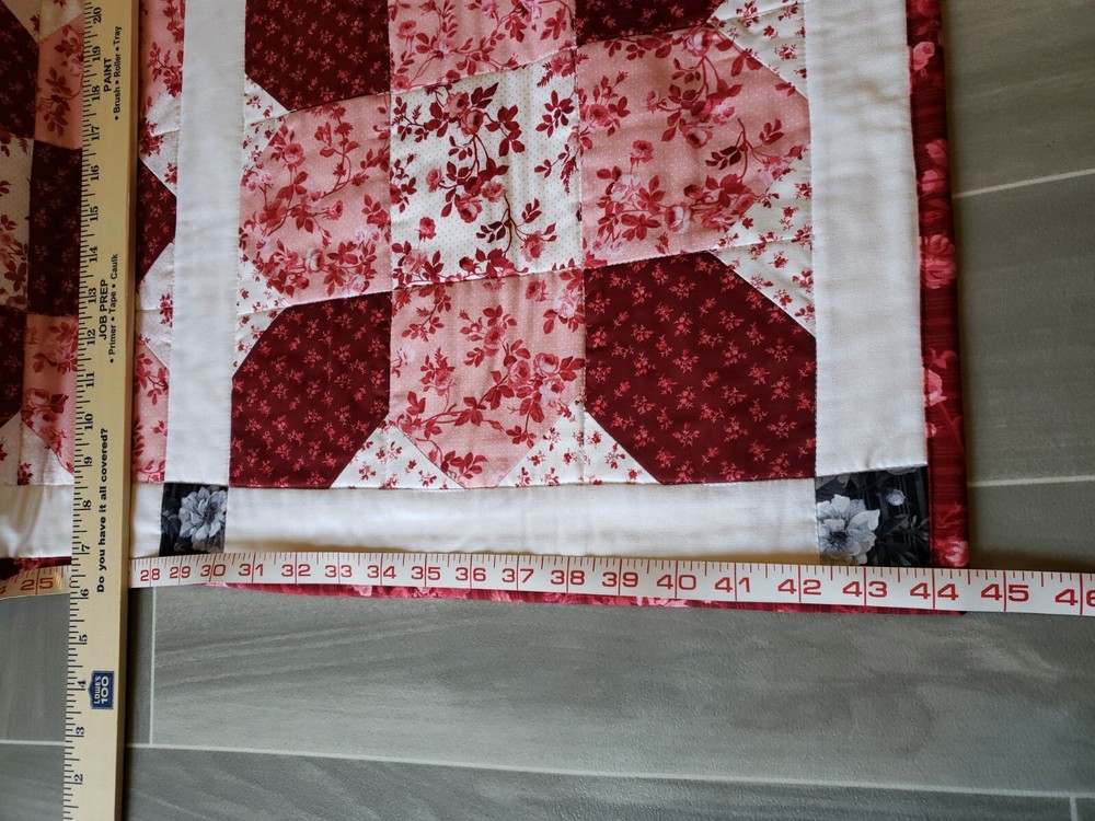 Quilted Table Runner Red White By Gloria