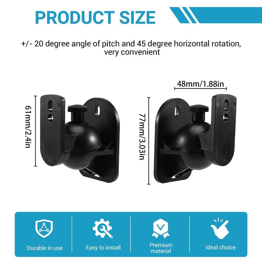4PCS Universal Speaker Wall Mount Bracket Ceiling Stand Clamp with2799