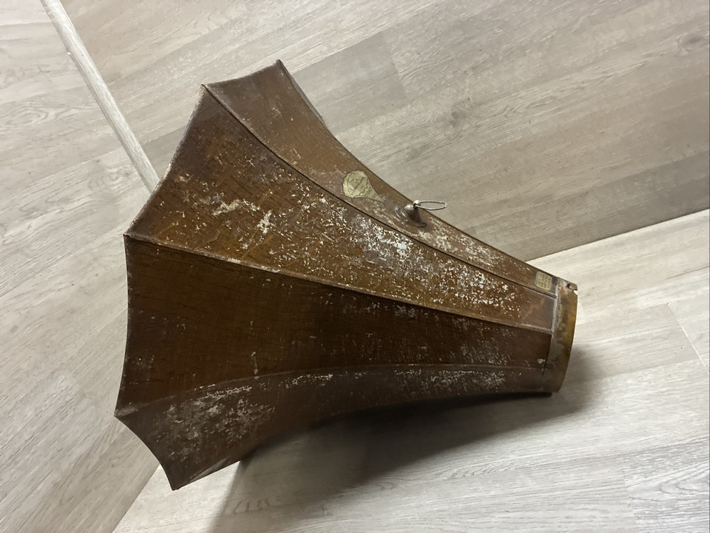 EDISON PHONOGRAPH CYGNET HORN GRAIN PAINTED BELL SECTION