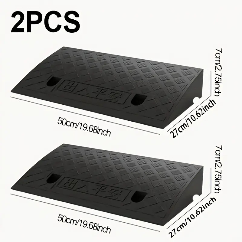 2 Pack Driveway Ramp Heavy Duty Vehicle Curb Rubber Threshold Ramp Professional