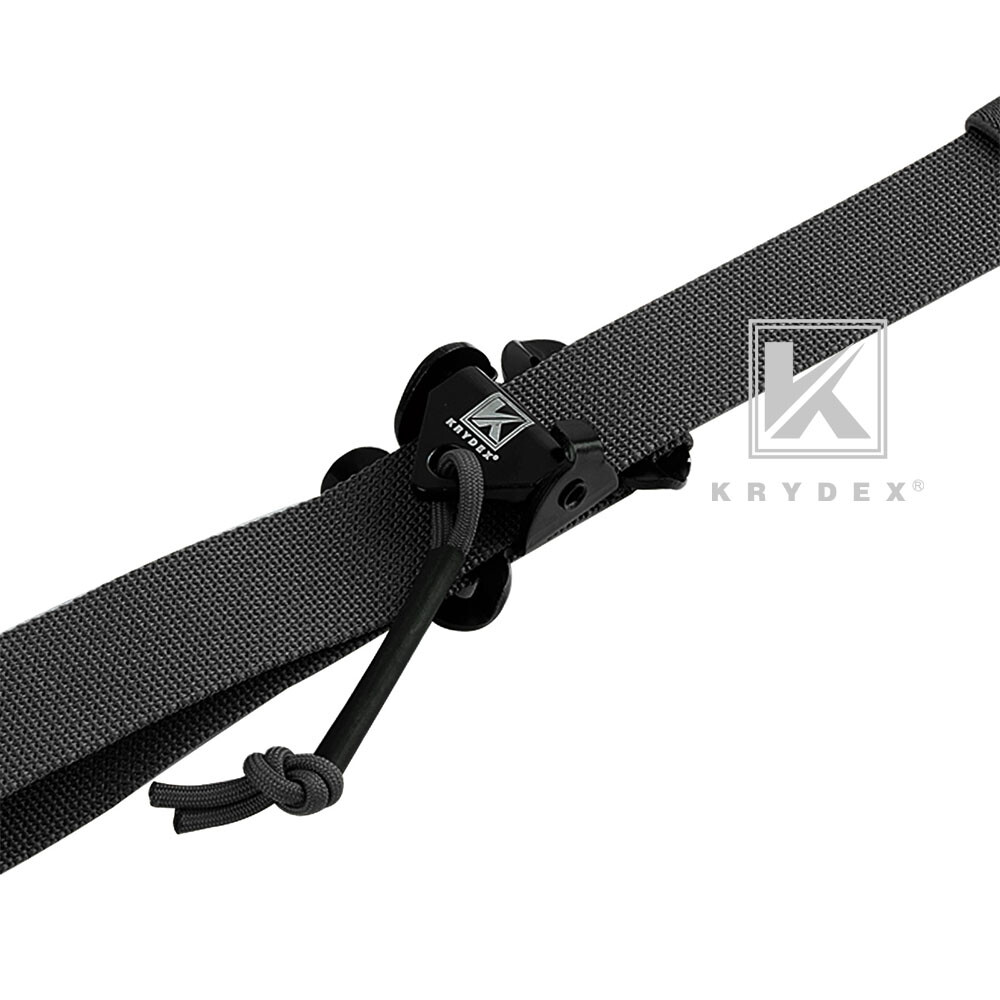 KRYDEX Tactical Sling Modular Slingster Pull Tab 2-Point Sling Adjustable Black