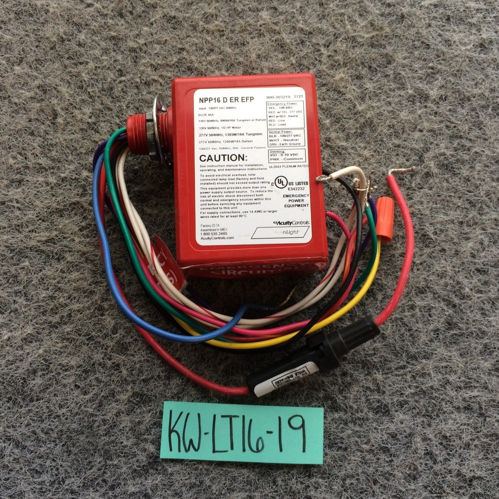 ACUITY Controls Sensor Switch Motion Detector Relay NPP16-D-ER-EFP 265LYK