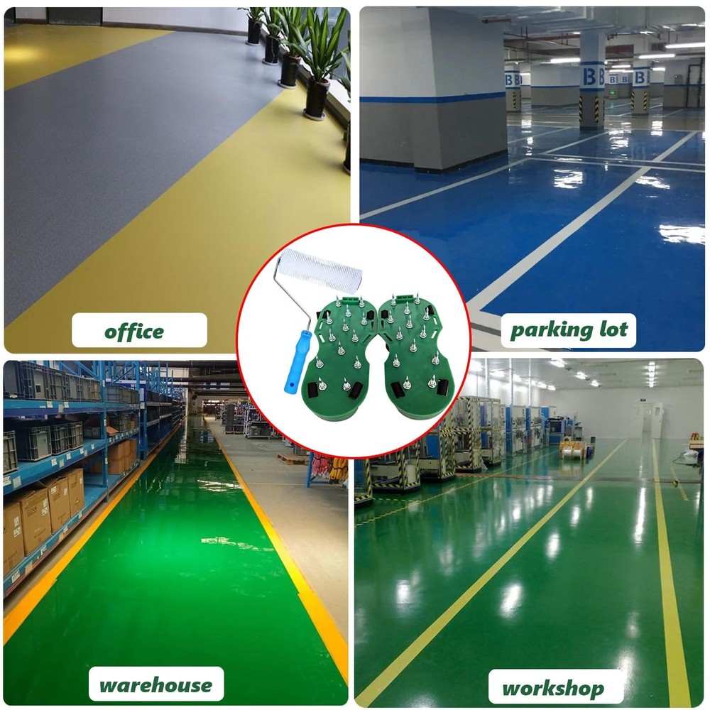 9 Inch Screed Spiked Roller Self Leveling Concrete Epoxy Cement Compound Roller