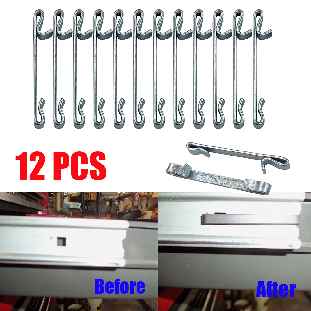 12 Pieces Early 2'' Double Loop Style Tool Box Drawer Slide Spring Keeper Clip
