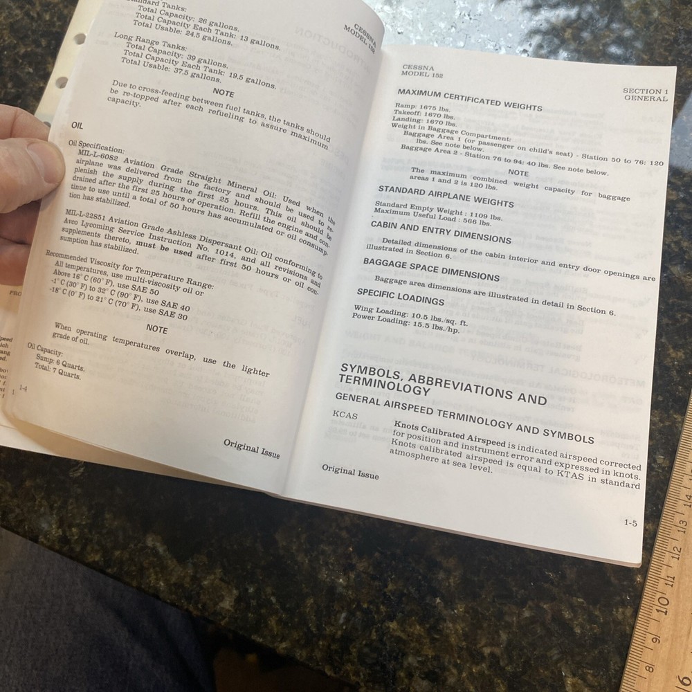 1985 Cessna Model 152 Information Manual D1270-13 & Warning Supplements