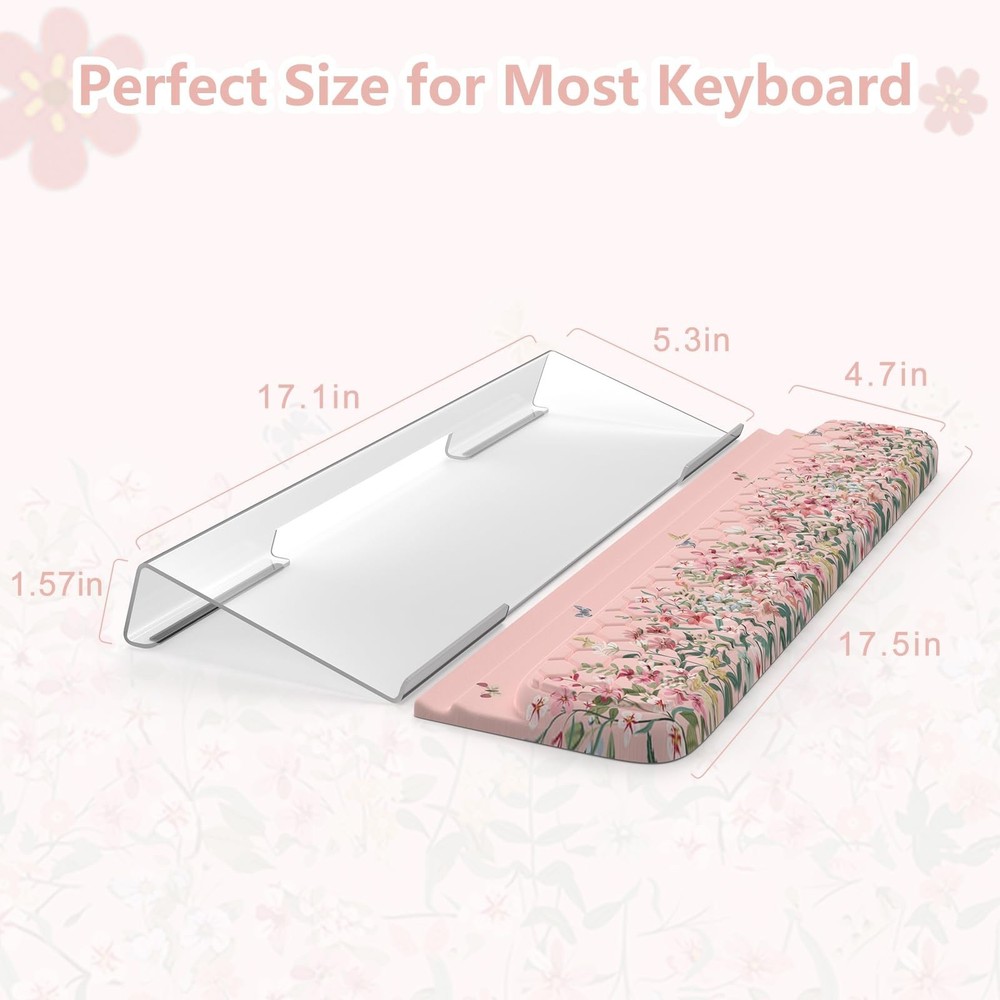 2 in 1 Keyboard Stand with Wrist Rest, 3-Angle Adjustable Keyboard Riser for ...