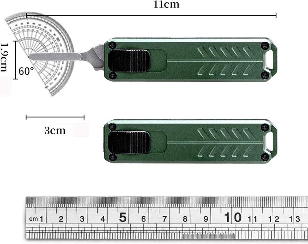 Automatic Utility Knife, Safety Auto Box Cutter Retractable, EDC Push Button Exa
