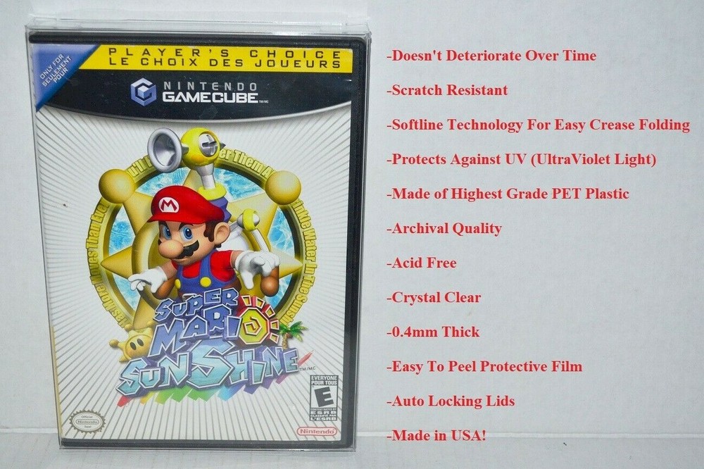10 Clear Plastic Game Protective Cases Sleeves Display Box For Nintendo GameCube