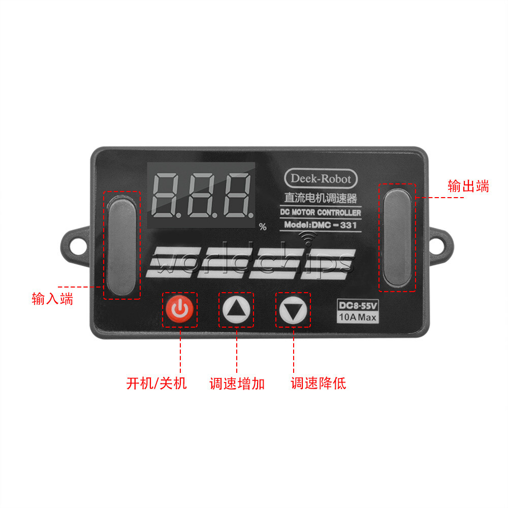 Digital Display DC 8-55V Max 10A PWM DC Motor Speed Regulator Switch Controller