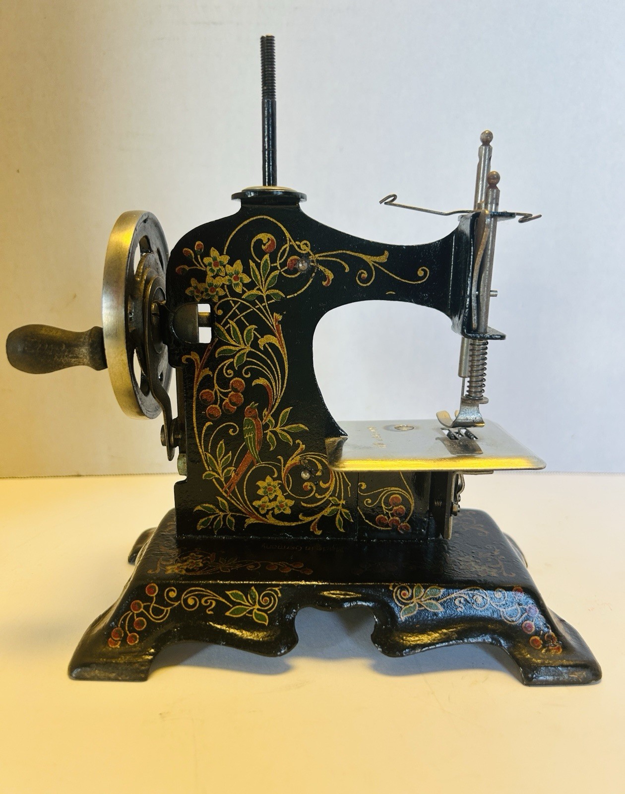 Antique Muller Toy Sewing Machine Hand Crank Stenciled 19th C. Germany