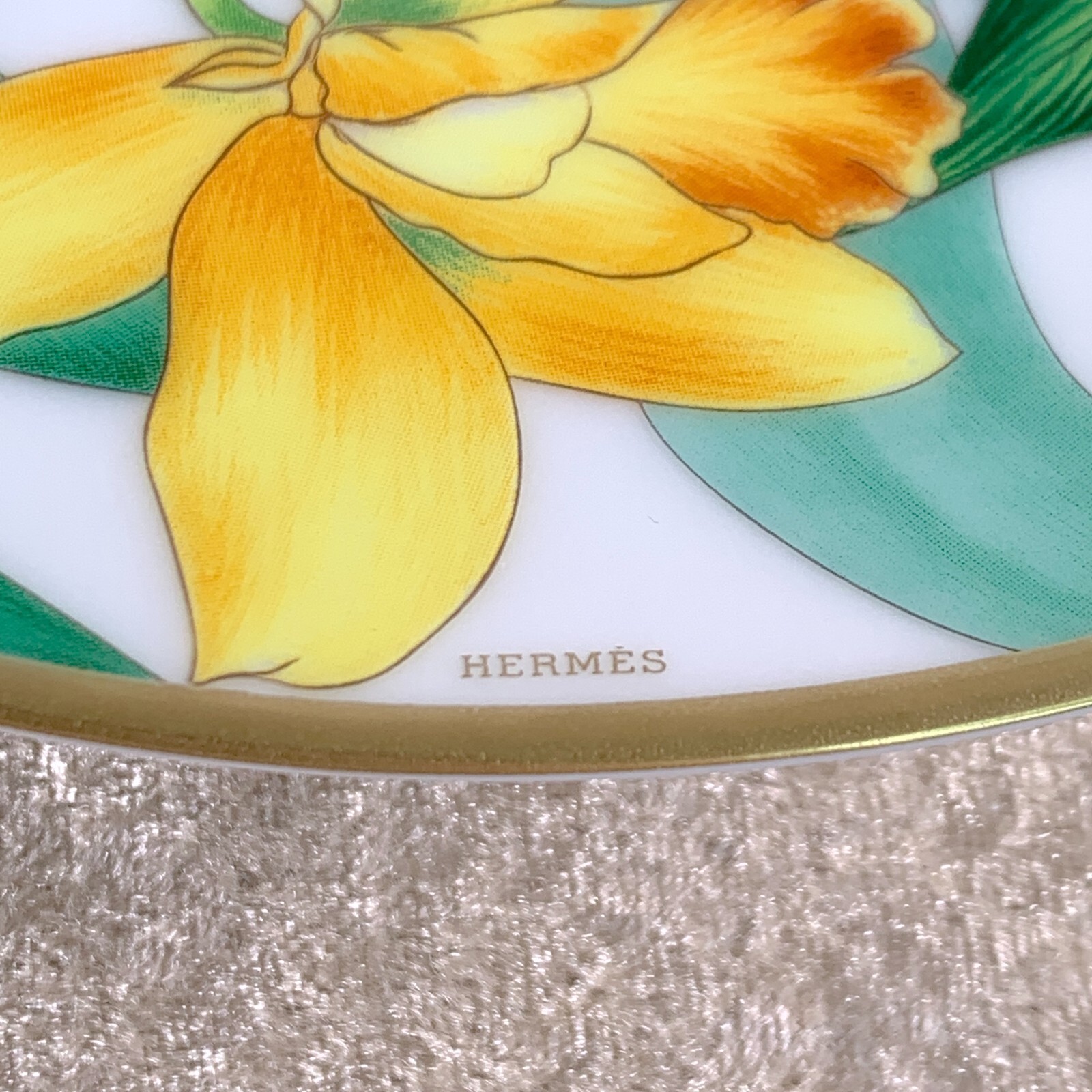 Hermes Large Breakfast Morning Soup Cup & Saucer Passifolia Porcelain 2 Sets