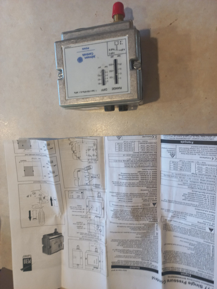 johnson controls p77aaa-9351 pressure control unit