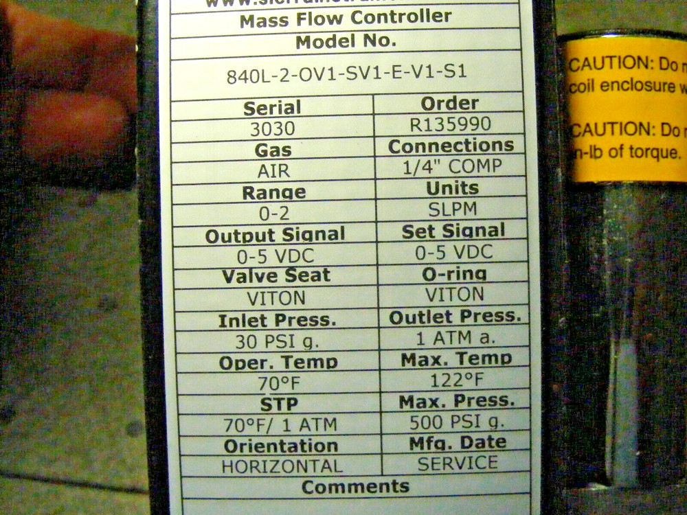 840L-2-OV1-SV1-E-V1-S1 Mass Flow Controller Sierra Instruments (c)