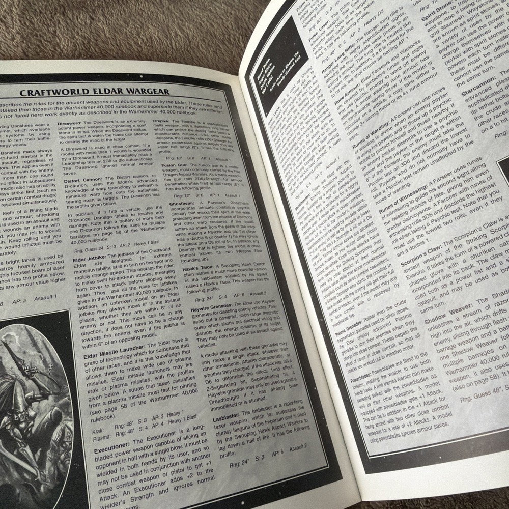 Warhammer 40K - “Codex Eldar” 3rd edition 1999. Acceptable condition. #2