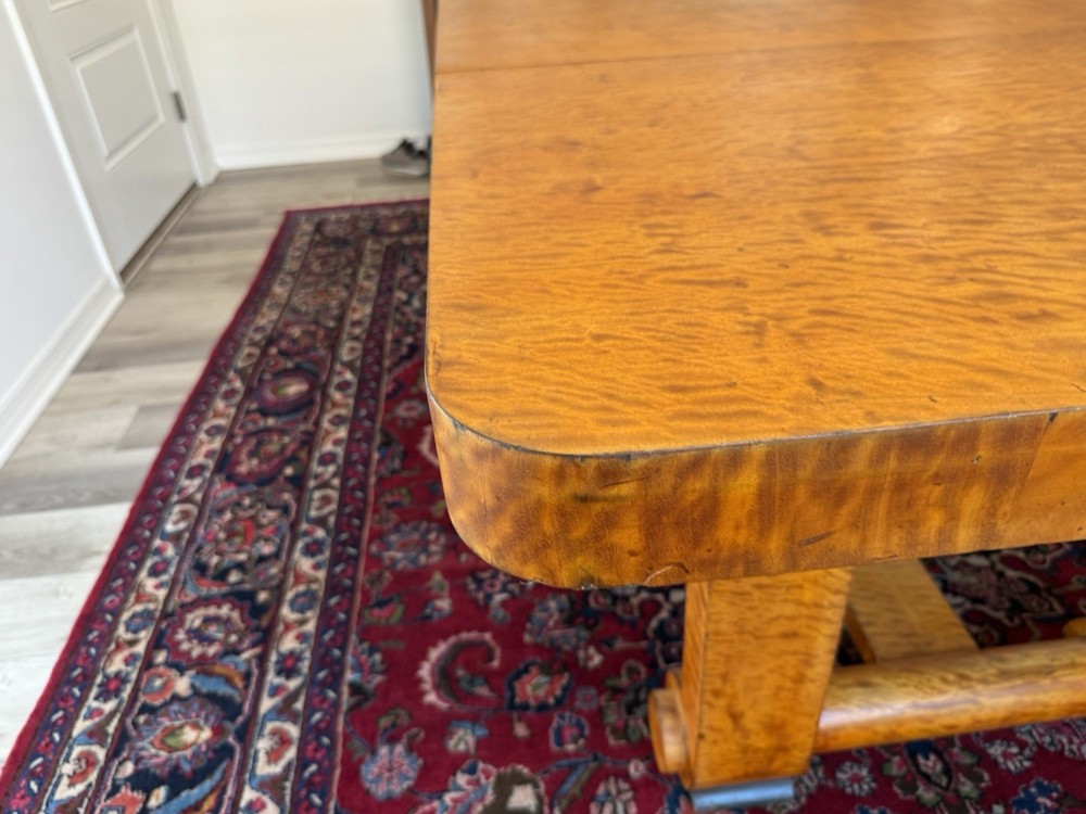 Art Deco Dining Table, Flamed Oak, High Quality