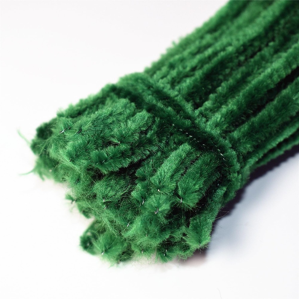 Pipe Cleaners 100 Pieces Chenille Stems Dark Green