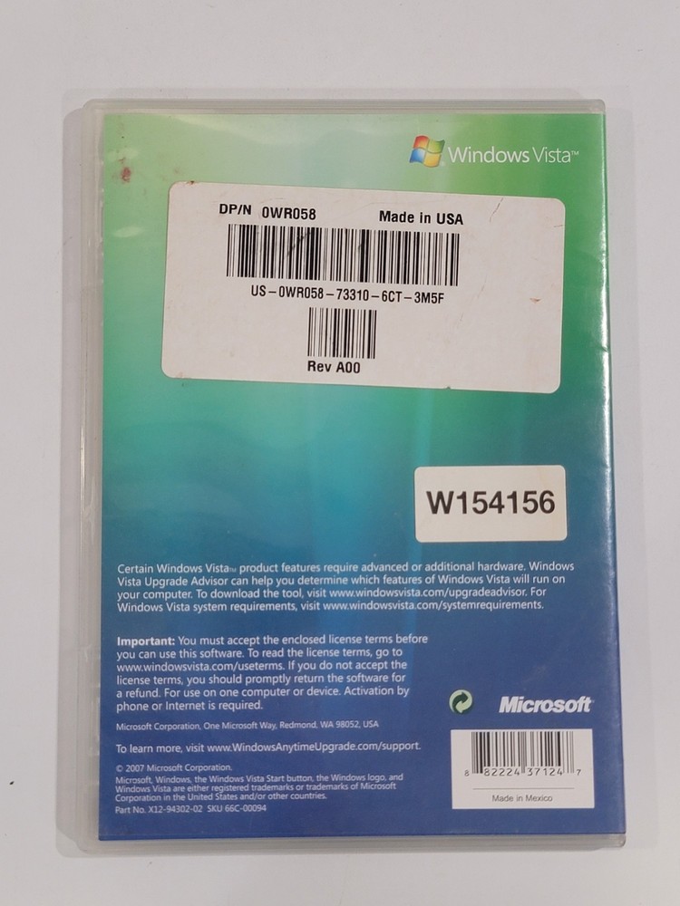Microsoft Windows Vista Anytime Upgrade Disc 32-Bit