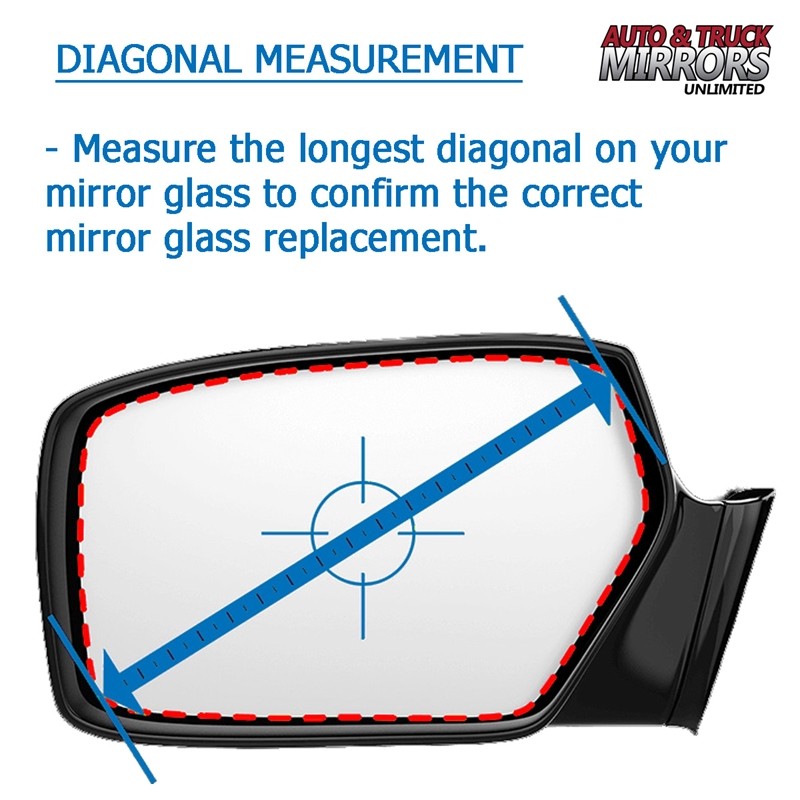 Mirror Glass + Adhesive For Ford E-150, E-250, E-350 Driver Side Replacement-Lwr