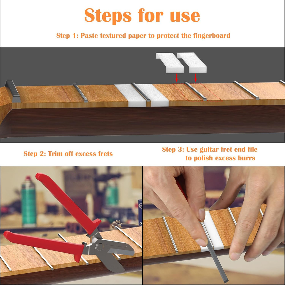 Fret End Dressing File, Fix Sharp Guitar Fret Ends - Professional Luthier Tool -