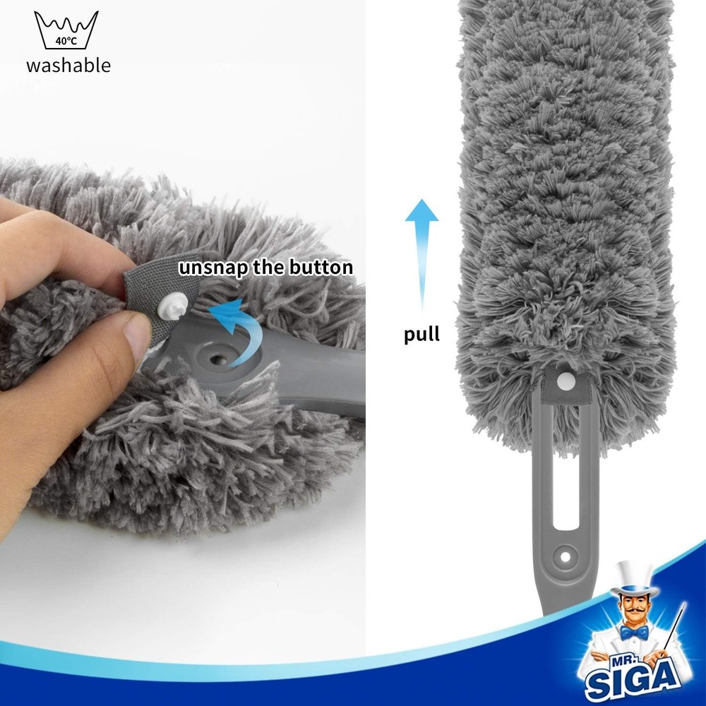 Lint Free Microfiber Duster Washable Duster Household Cleaning Gray