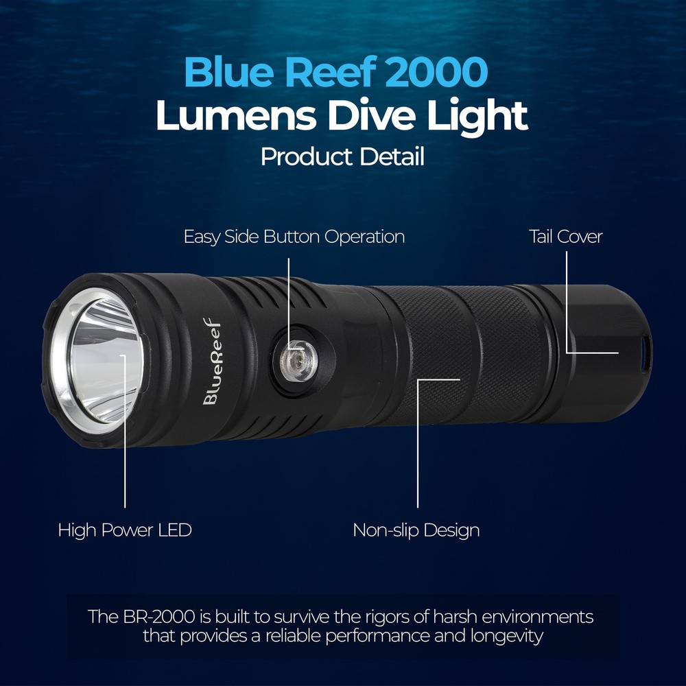 Blue Reef 2000 Lumens Dive Light
