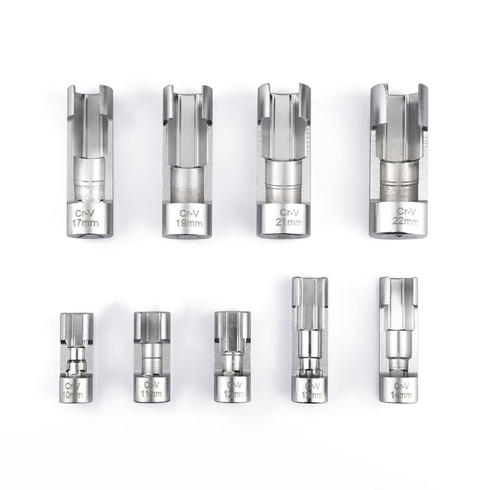 10-22mm Oxygen Sensor Tool Kit: 9Pcs Socket Wrench for Sensor Removal&Install