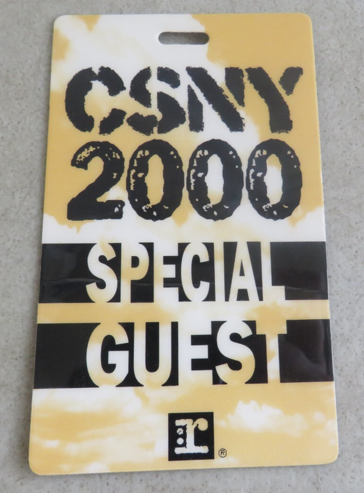 CROSBY STILLS NASH YOUNG CSNY 2000 REPRISE RECORDS BACKSTAGE PASS