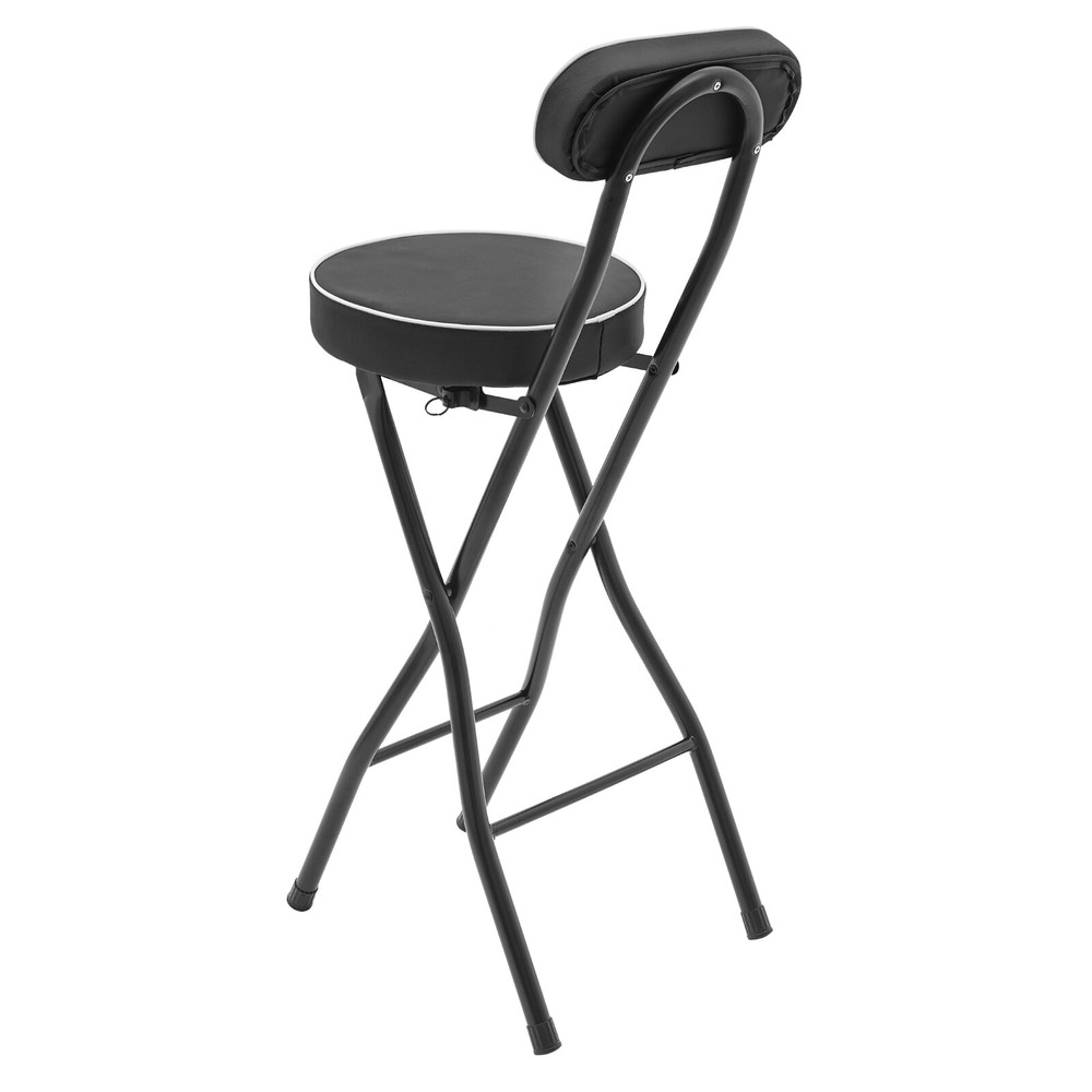 2Pcs Bar Stools Folding Stool Modern Adjustable Height Stools with Back