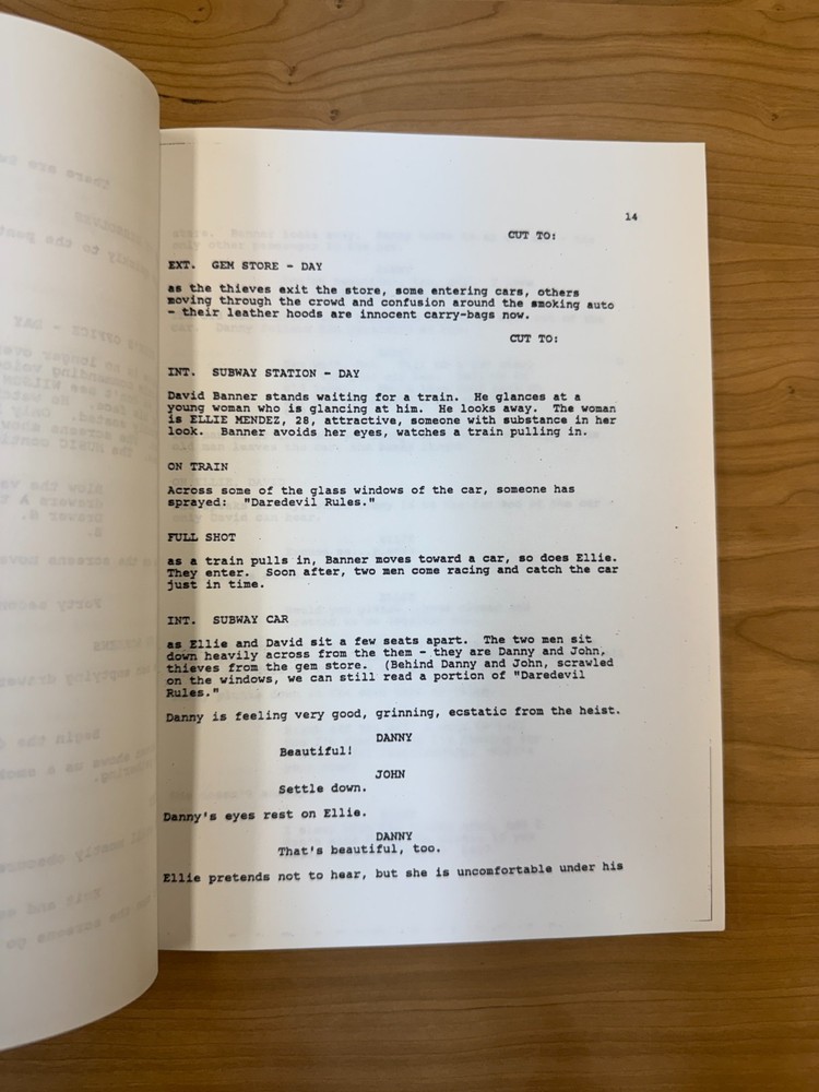 THE INCREDIBLE HULK - TV Movie Script 1989 Second Draft Daredevil