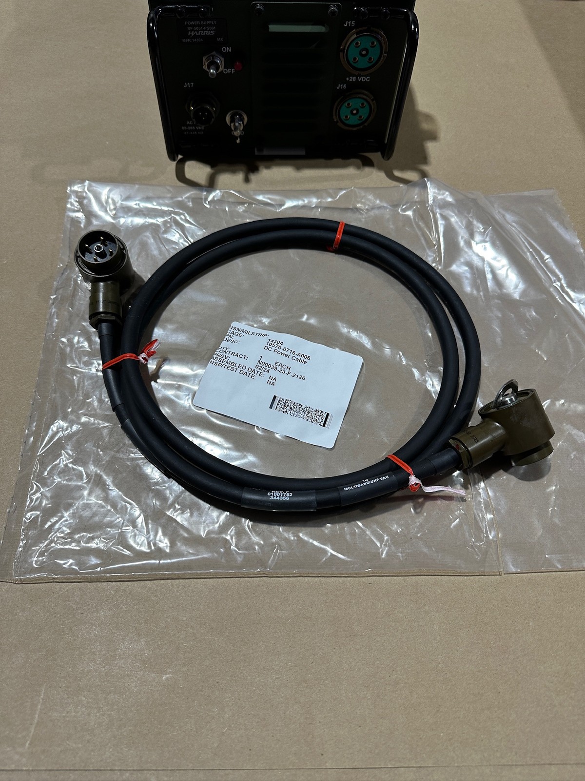 L3 Harris RF-5051-PS001 Power Supply w/ Vehicle Shock Mount & DC Power Cable