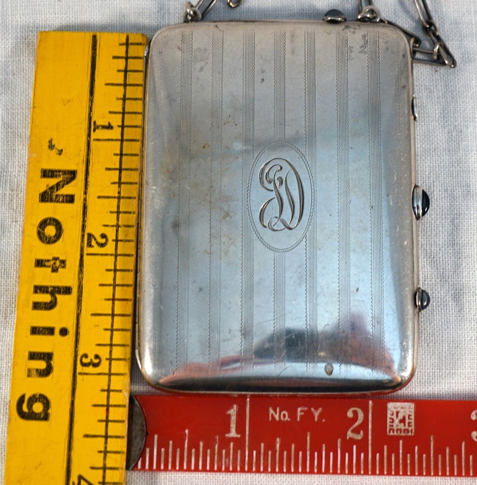 Sterling Silver Chatelaine / Compact Gilding inside Wightman & Hough 1856-1920's