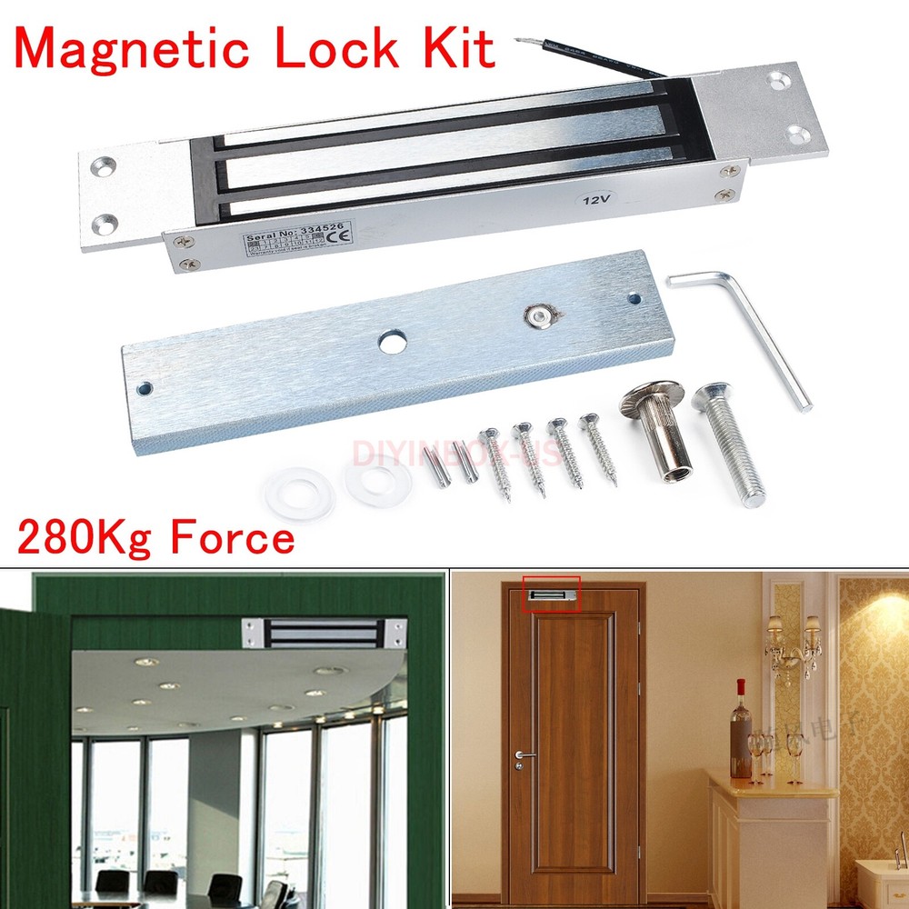 280kg/650lbs Concealed Magnetic Single Door Lock DC 12V Security Access Control