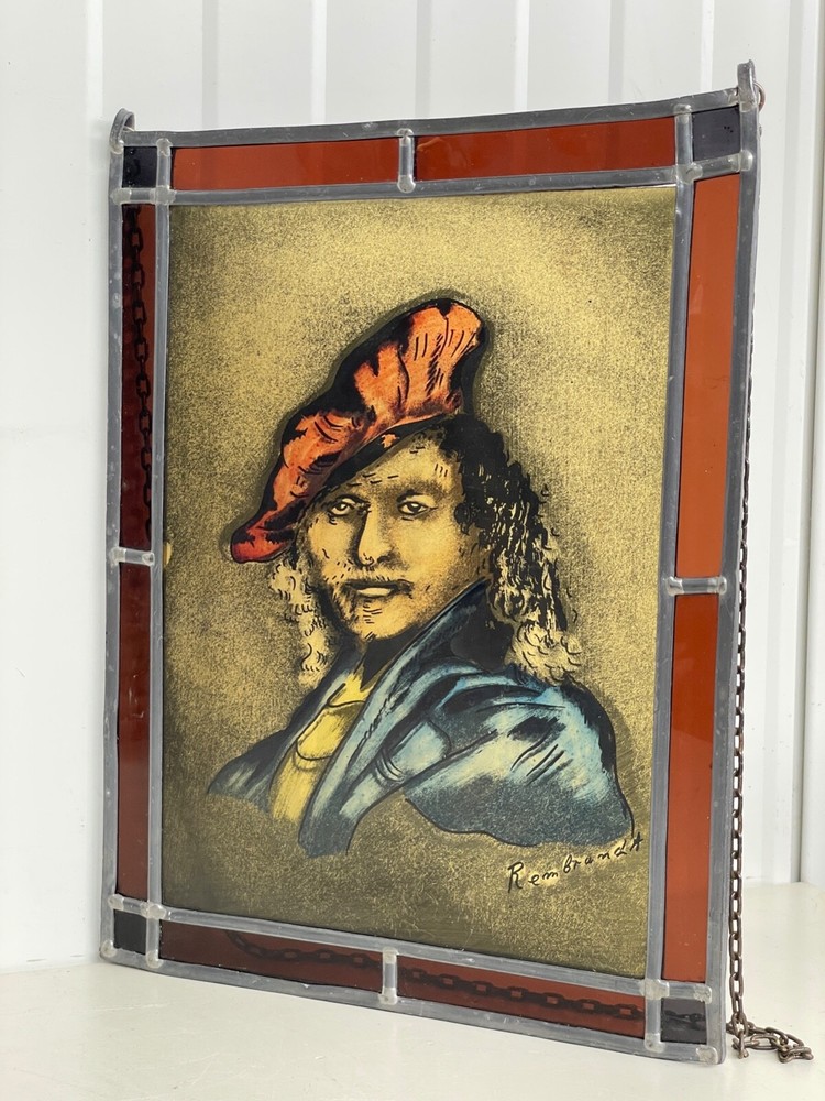 A Beautiful Stained Glass Rembrandt panel
