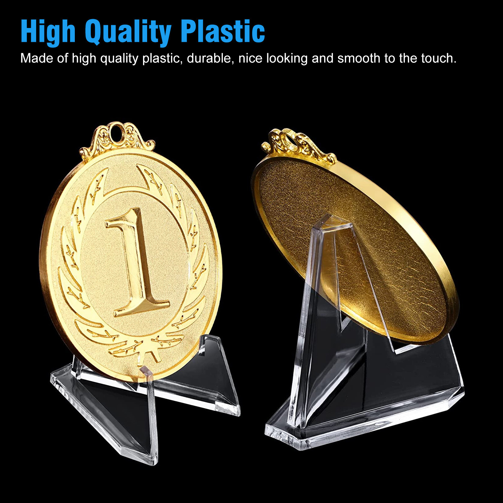 10X Coin Display Stands Paper Trading Card Easel Small Size Holder Clear Plastic