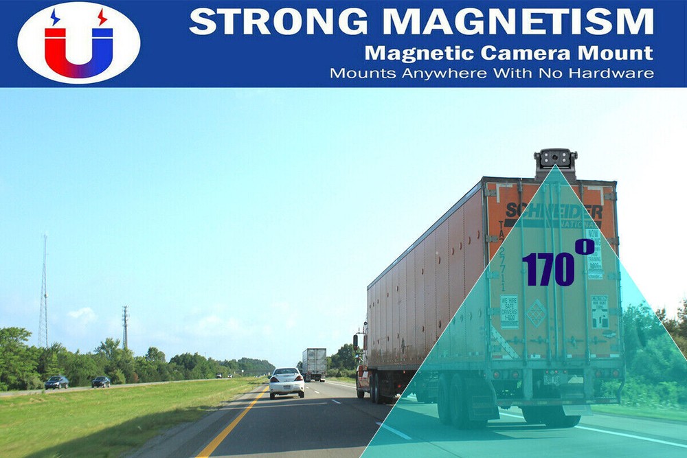 Magnetic Rear View Backup Camera 9600mA Rechargeable Wireless for iPhone/Android