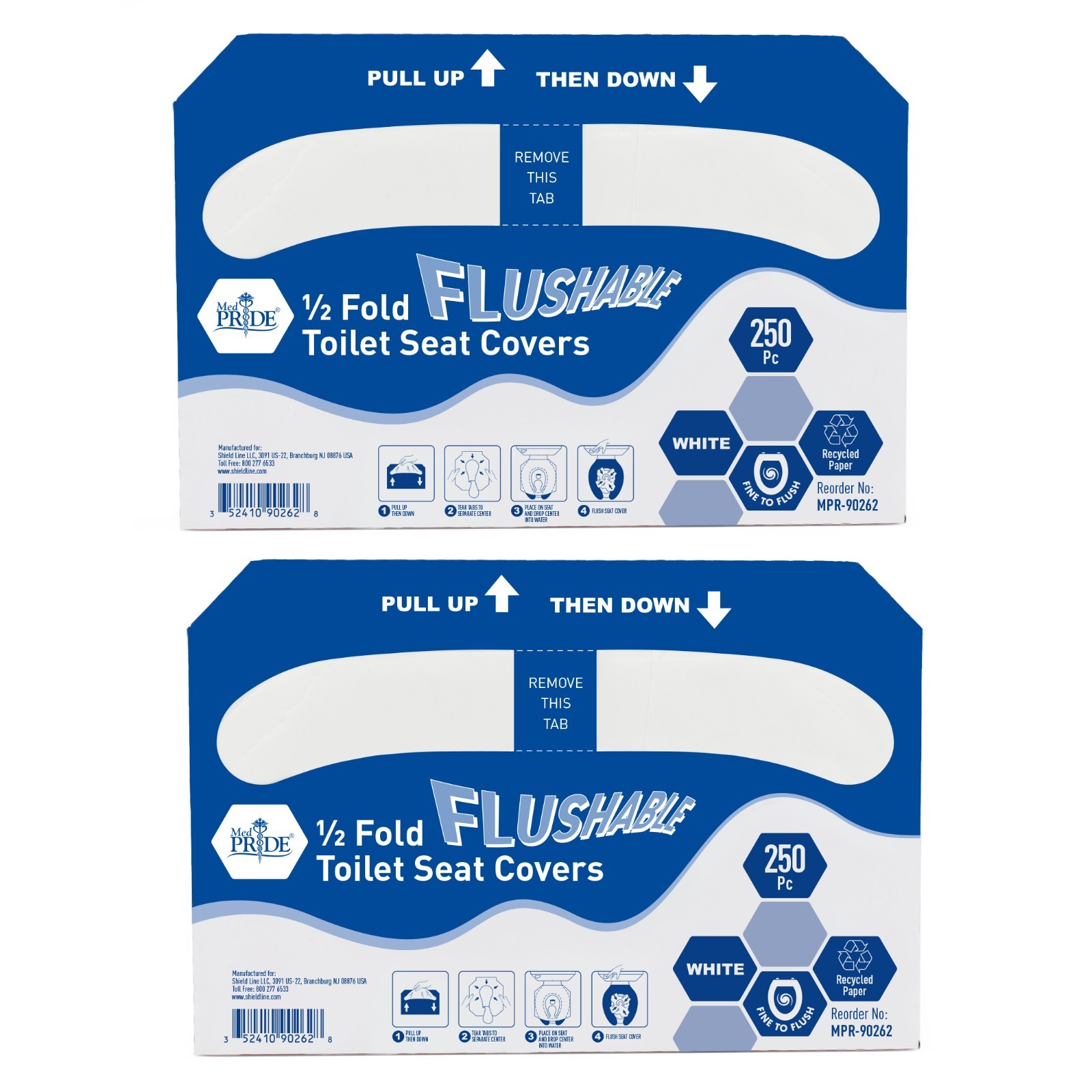 MED PRIDE Disposable Toilet Seat Covers Flushable Travel Public Restrooms 500ct+