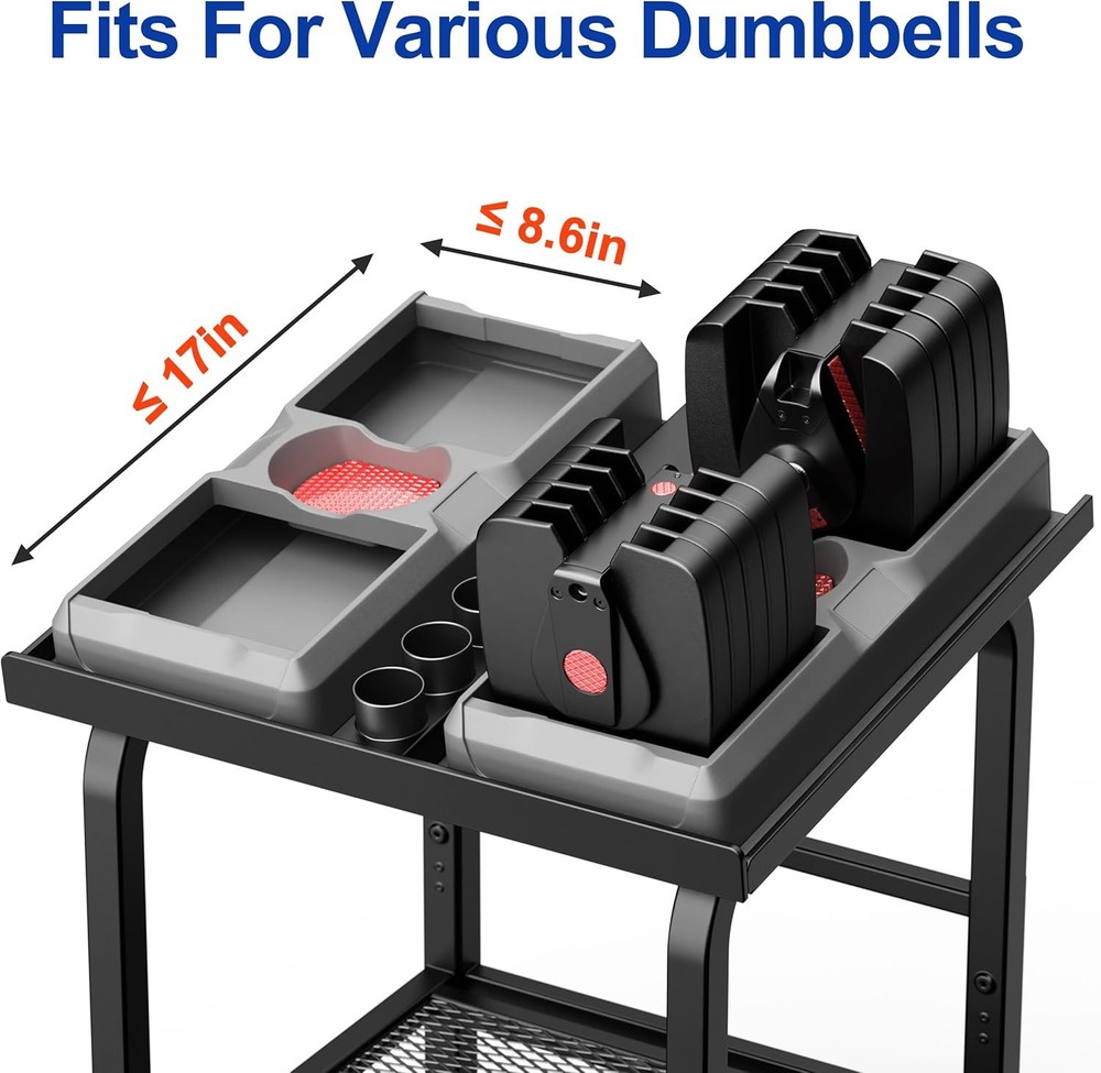 500lb Adjustable Dumbbell Rack with Wheels
