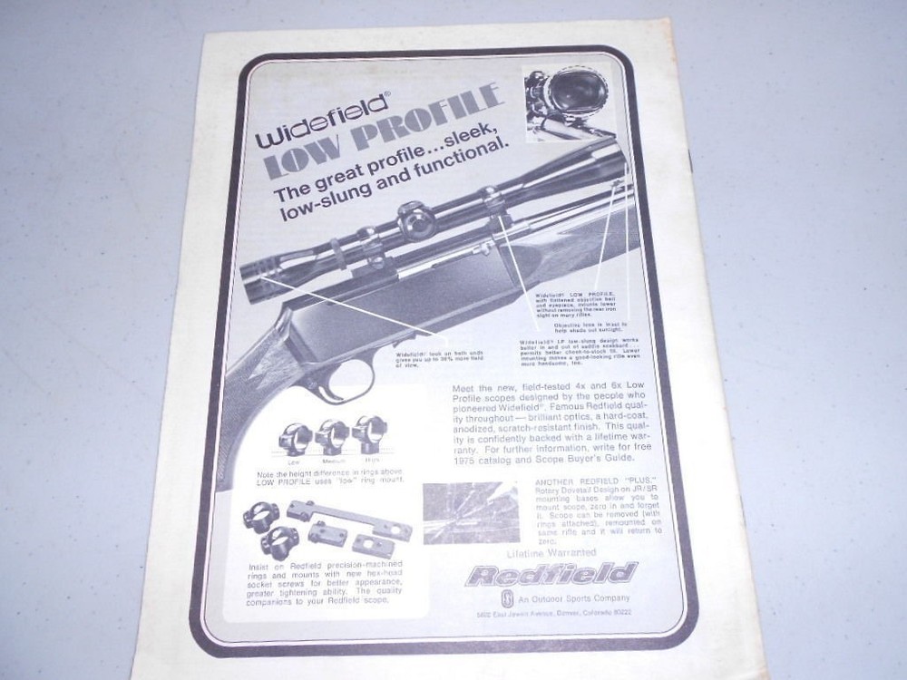 Redfield Optical Homicide Critical Scope Factor 1975