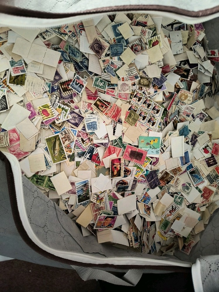 1 Pounds Used Misc Stamps off paper From 1c - 32c. Great Variety!