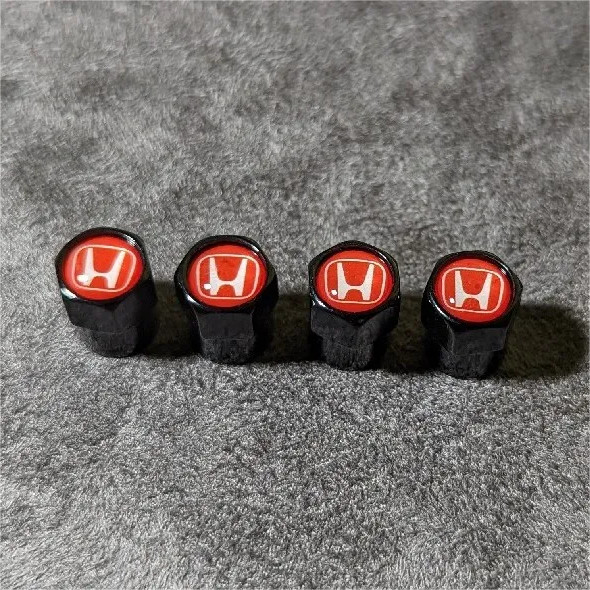 Hexagon Shape Red H Car Wheel Tire Air Valve Caps Stem Dust Cover Fit Most Honda