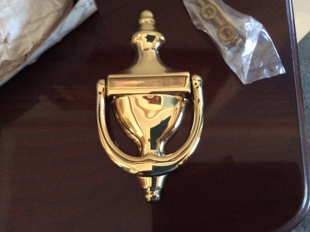 Baldwin Solid Brass Door Knocker Classic Style 0102-03 NIB Includes Hardware