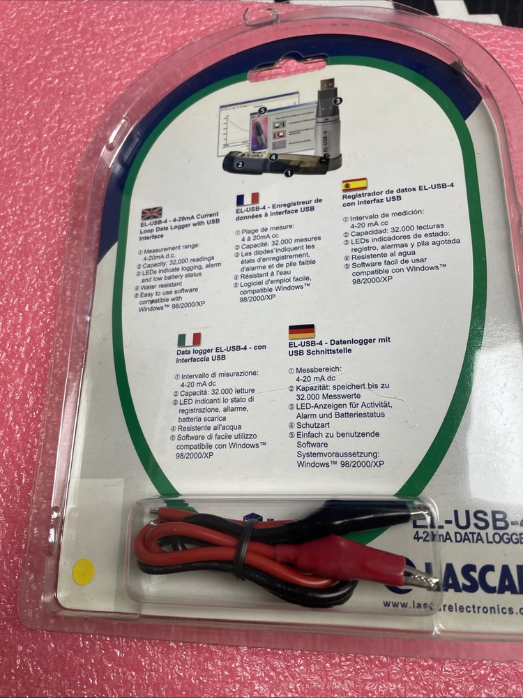 OPEN BOX Lascar EL-USB-4 USB Data Logger 4-20 Ma CURRENT LOOP.