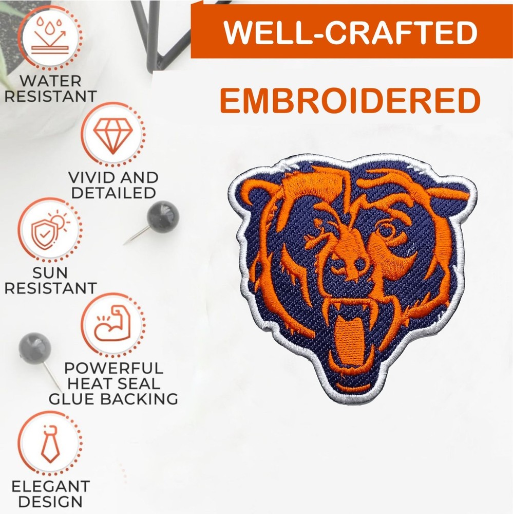 Chicago Bears NFL Team Logo Iron On Patch - Sew Patch - Embroidered Patch