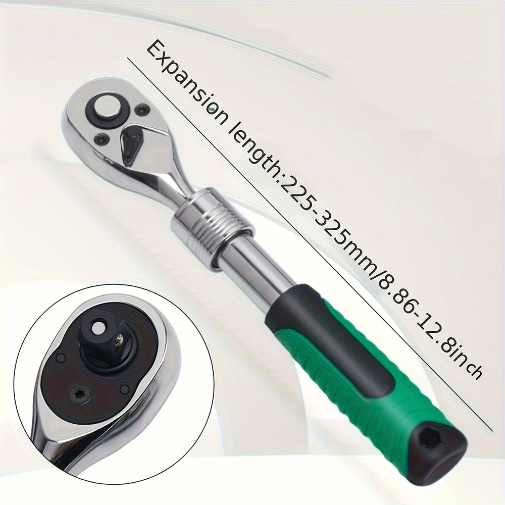 Extendable Socket Ratchet Wrench Set 72 Tooth Quick Release Tool