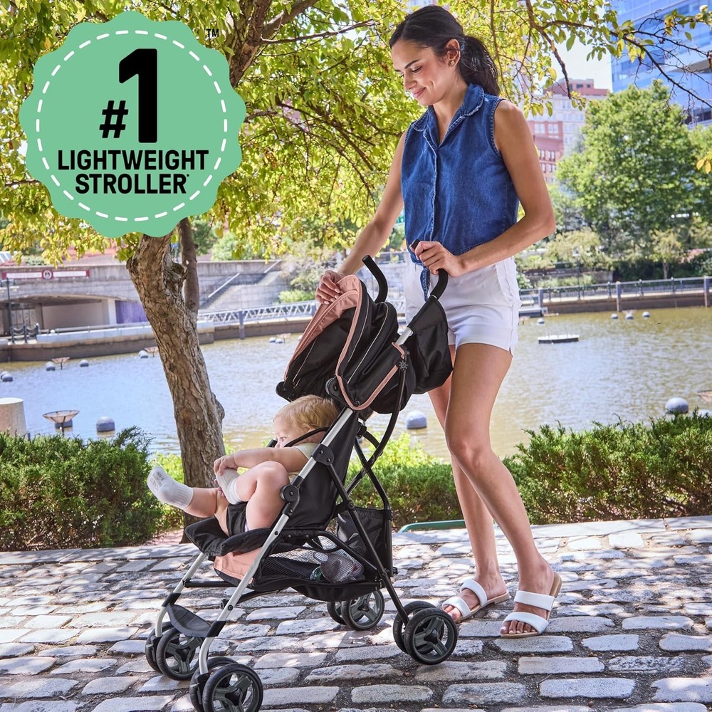 Ingenuity 3D Mini Convenience Stroller Rose Pink Foldable Multi-Position Recline