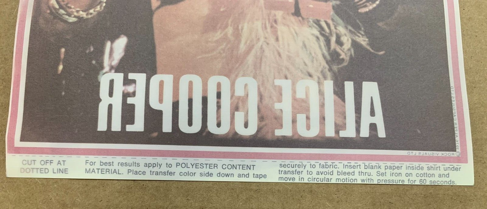 ALICE COOPER iron on transfer