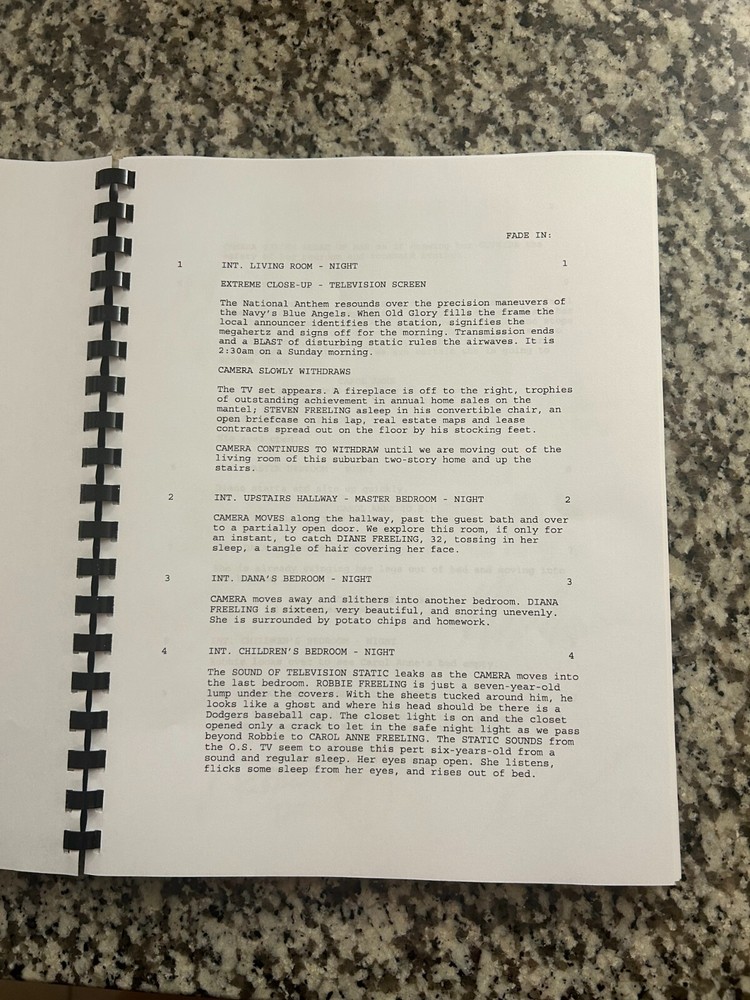 Poltergeist Horror Movie Script Reprint Full Screenplay Script