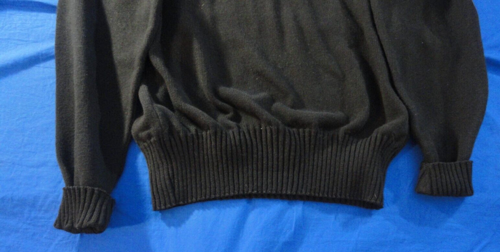 JACK YOUNG V NECK NAVY USN UNIFORM BLACK ACRYLIC COMMANDO PULLOVER SWEATER LARGE