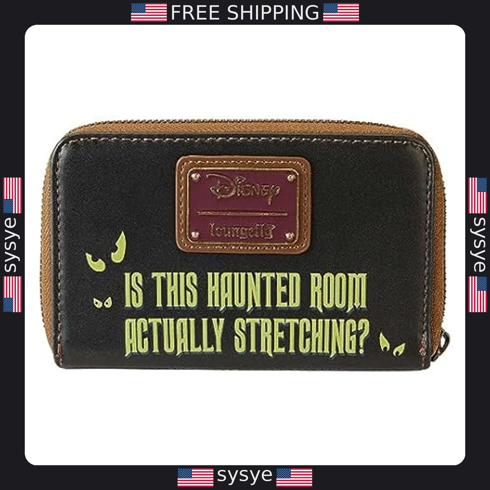 Loungefly Disney Haunted Mansion Stretching Room Portraits Zip-Around Wallet